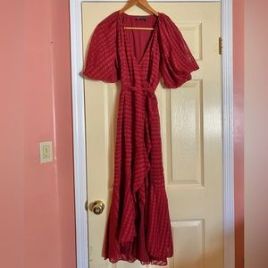 NEW ASOS Wrap Puff Sleeved Maxi Dress US 4